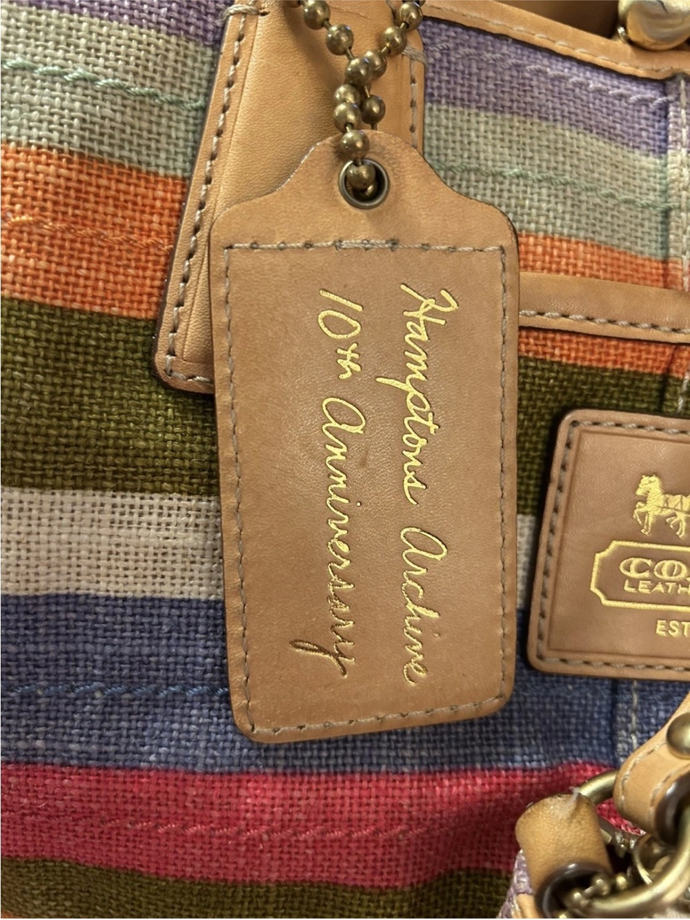 Coach Hamptons 10th Anniversary Archive Shoulder Bag/Lg. Wristlet Set, Leather - Picture 8 of 14